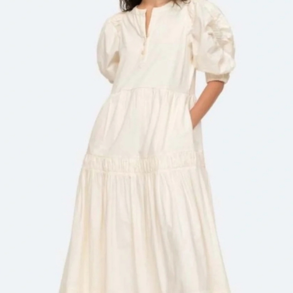 SEA NY Cream Puff Sleeve Dress M